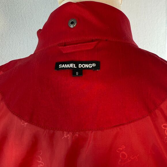 Samuel Dong | Classic Red Bubble Balloon Dress Coat | Sz S - Picture 8 of 15